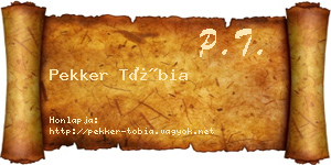 Pekker Tóbia névjegykártya